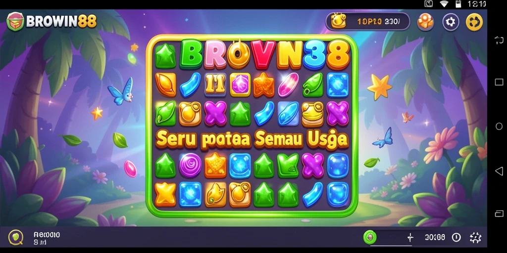 Gameplay seru BROWIN88 dengan tantangan Match-3.