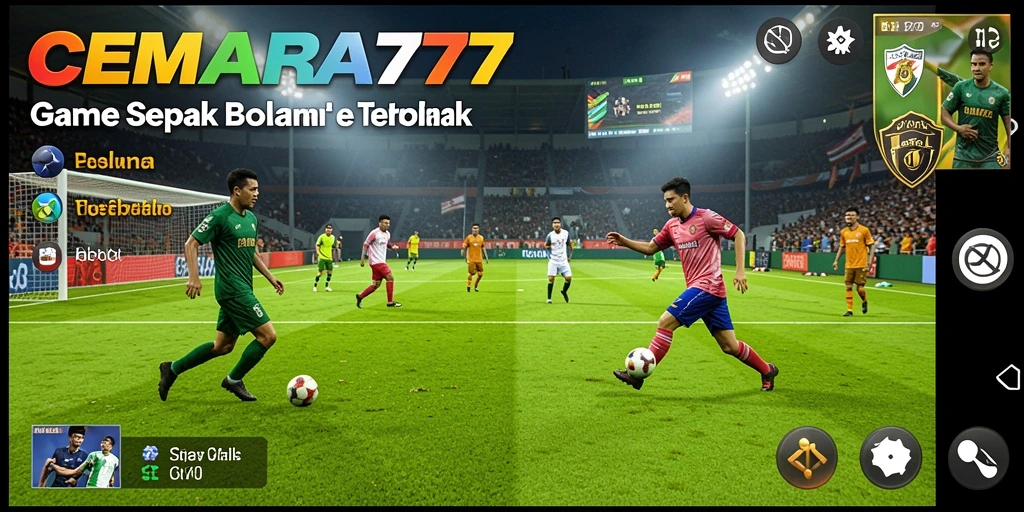 Tampilan seru dari gameplay CEMARA777 di lapangan sepak bola.