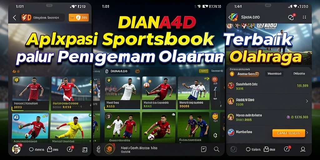 Screenshot utama DIANA4D menampilkan antarmuka sportsbook yang modern.