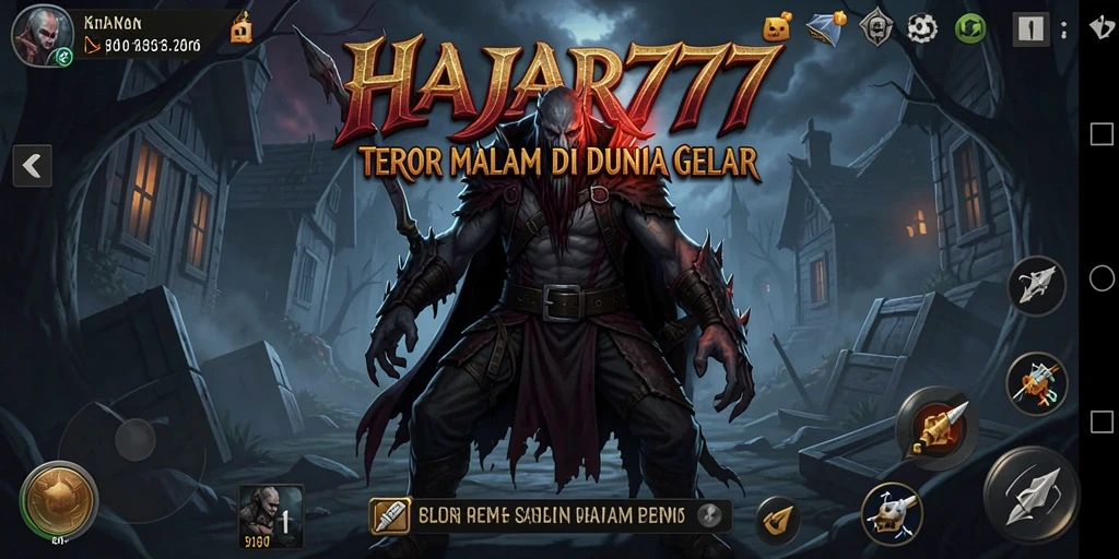 Tangkapan layar HAJAR777 menampilkan suasana menyeramkan dengan karakter yang terjebak dalam kegelapan.