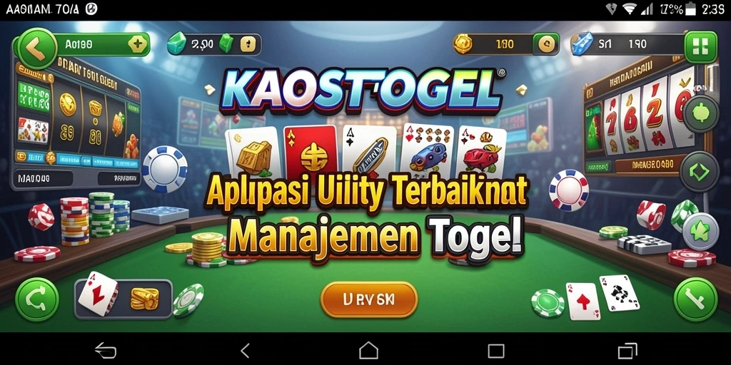 Tampilan aplikasi KAOSTOGEL dengan fitur prediksi angka.