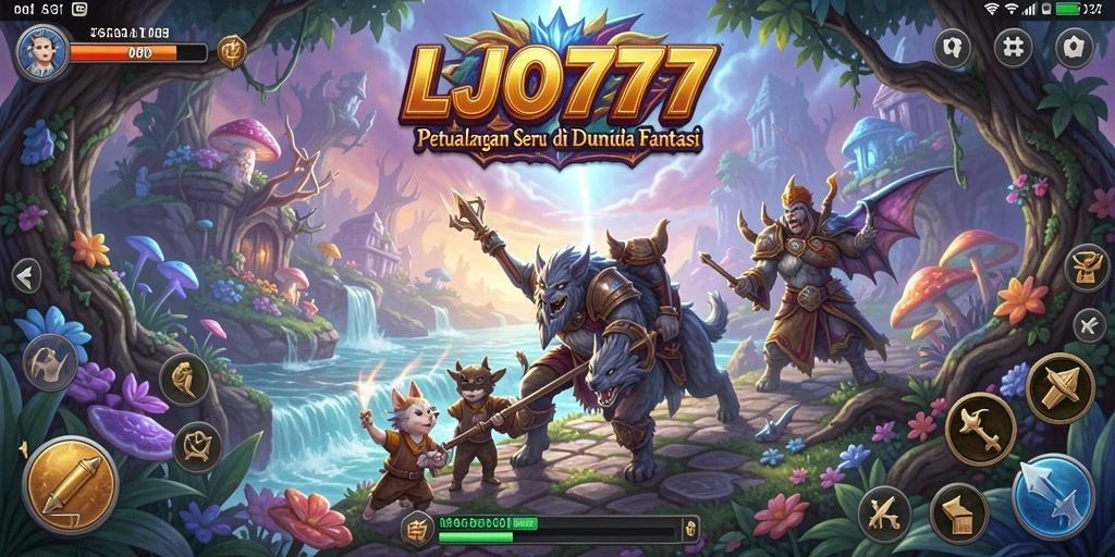 Tampilan gameplay LJO777 yang penuh warna dan aksi seru.