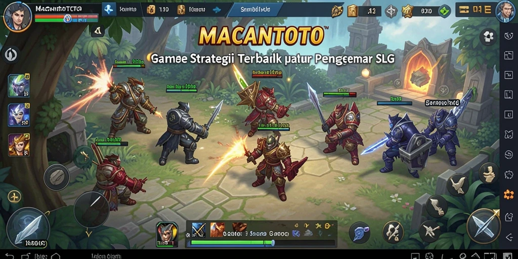 Menampilkan aksi seru dalam gameplay SLG MACANTOTO.