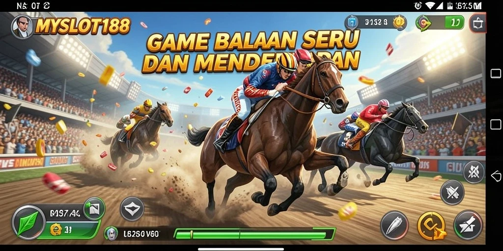 Gameplay balapan mendebarkan di MYSLOT188 dengan grafik menawan.
