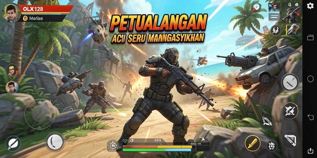 Tampilan seru dari gameplay OLX128 yang penuh aksi dan petualangan.