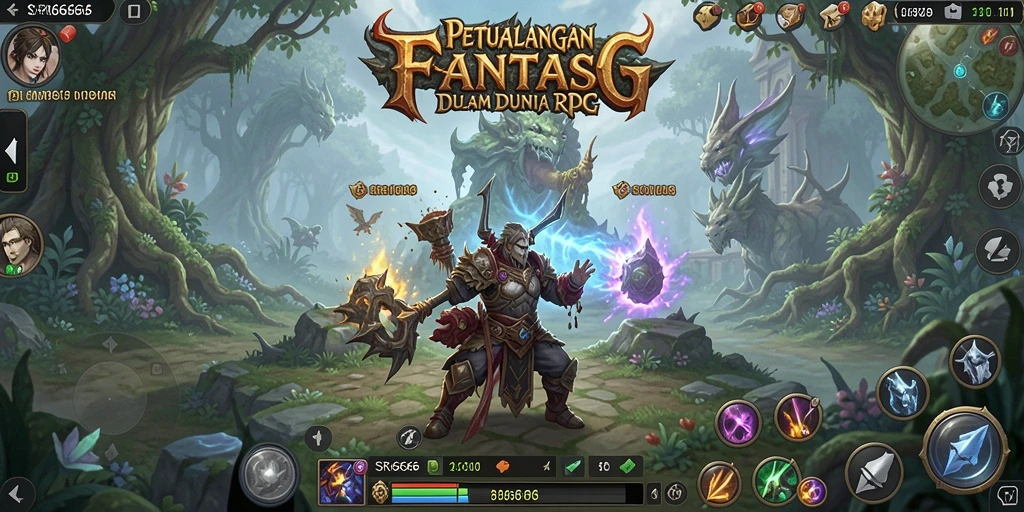 Tampilan gameplay RPG SR6666 yang menarik dan mendetail.