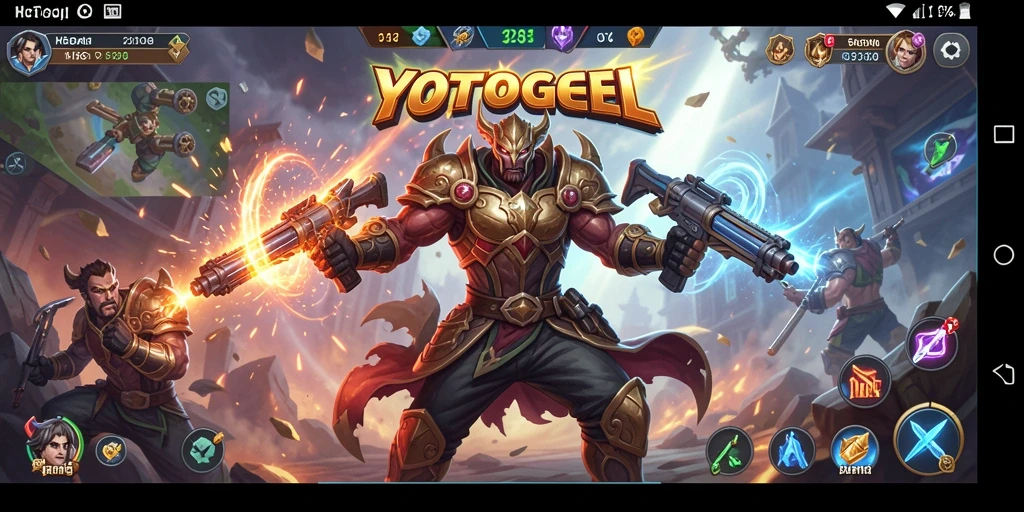 Screenshot gameplay YOTOGEL yang menunjukkan pertarungan seru antara karakter.